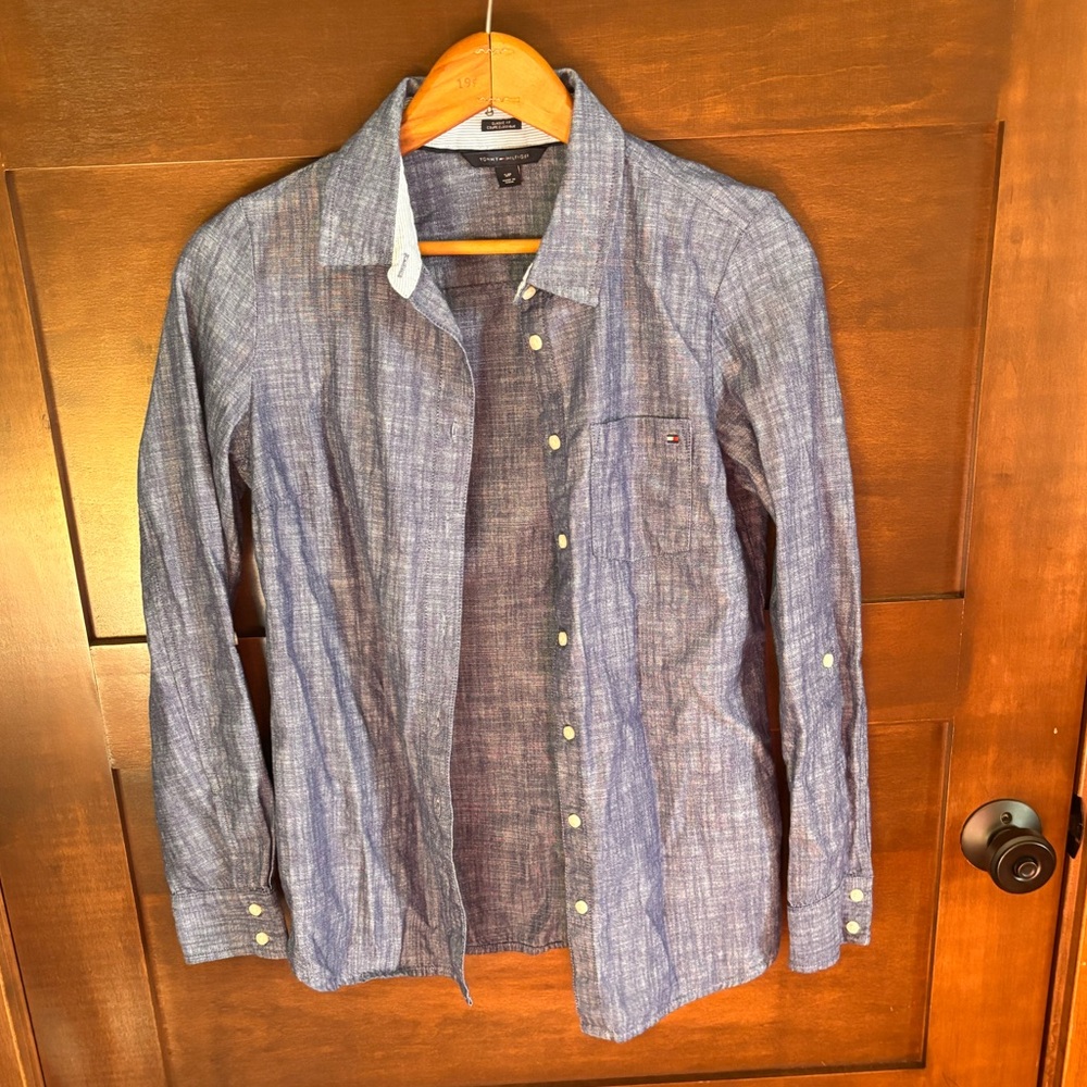 Tommy Hilfiger Casual Blue Button-Down Shirt